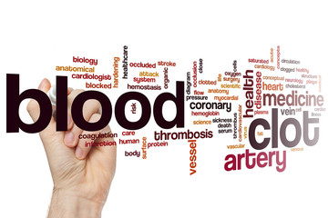 Blood clot word cloud - obrazy, fototapety, plakaty