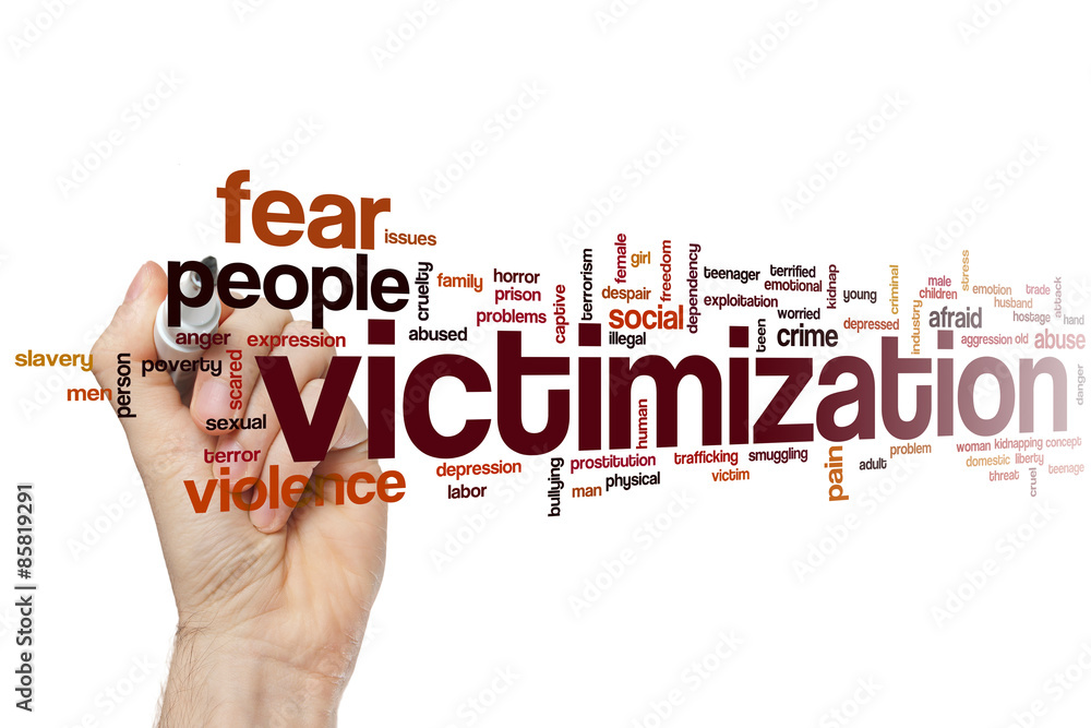 Sticker victimization word cloud