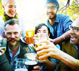 Diverse People Friends Hanging Out Drinking Concept