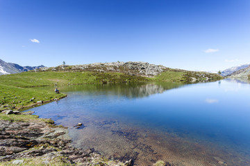 Fototapeta premium pescatore d'alta montagna