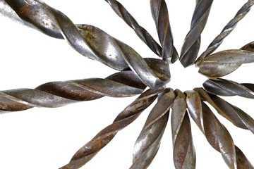 teamwork group of vintage drill bits metal wood