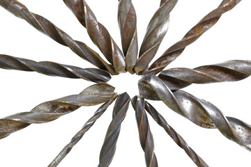 teamwork group of vintage drill bits metal wood