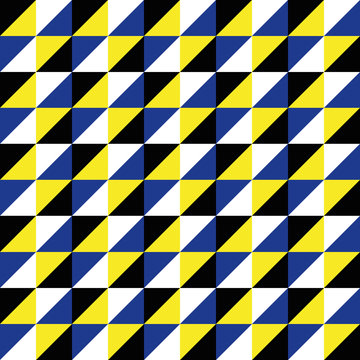 Pattern Vector Seamless Polygon Triangle black yellow blue