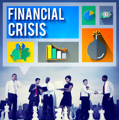 Fototapeta premium Financial Crisis Problem Money Issue Concept
