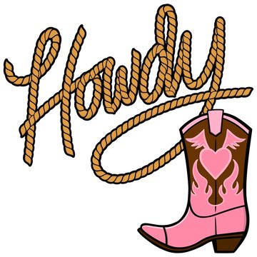 Howdy Cowgirl Rope and Boot