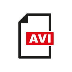 The AVI icon. Video file format symbol. Flat