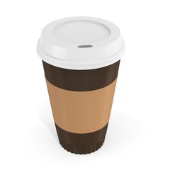 3d blank brown coffee cup