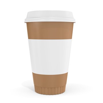 3d blank brown coffee cup