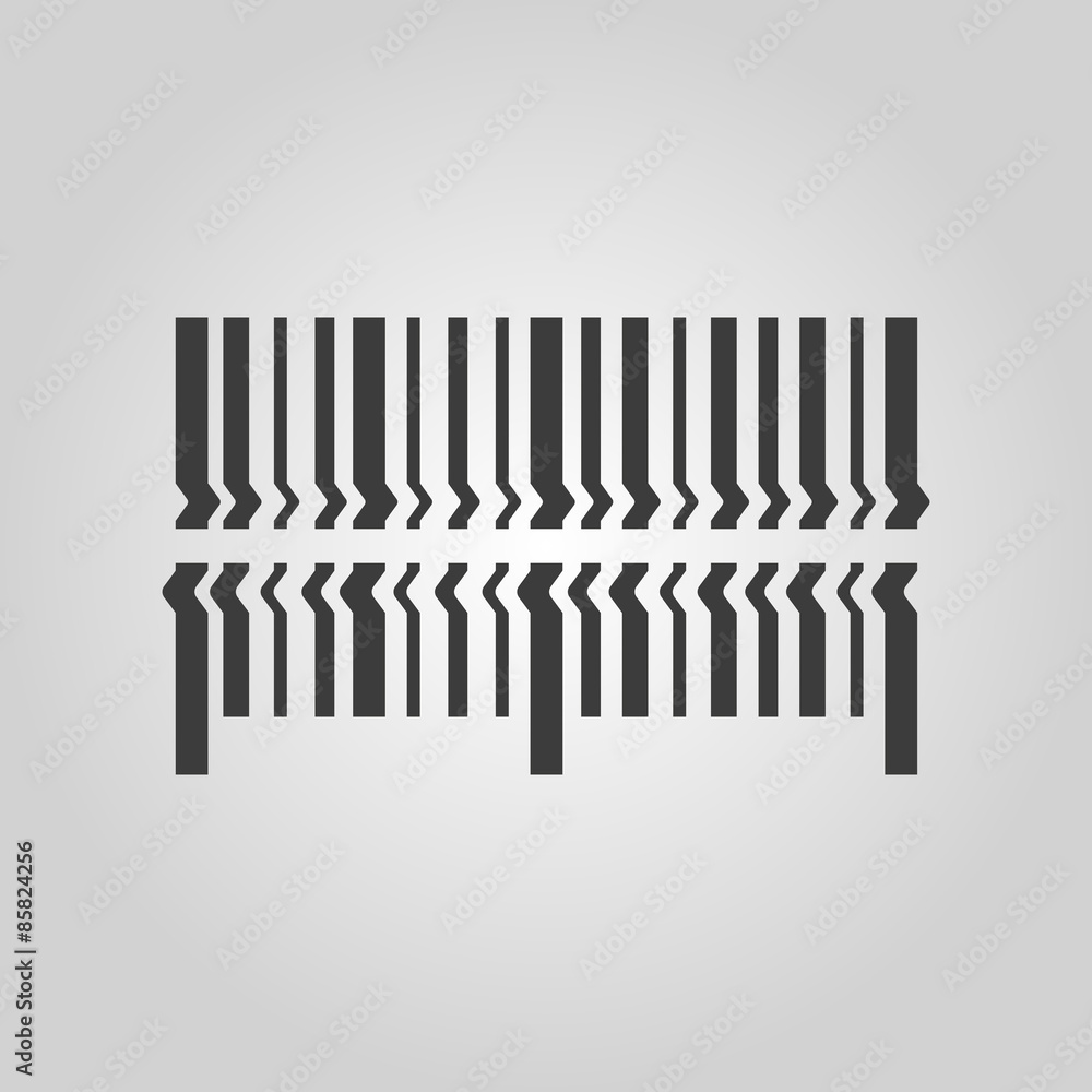 Poster scan the bar code icon. barcode scanning symbol. flat