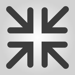 The exit full screen icon. Arrows symbol. Flat