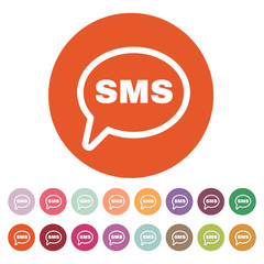 The sms icon. Text message symbol. Flat