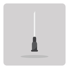 Vector of flat icon, injection needle on isolated background