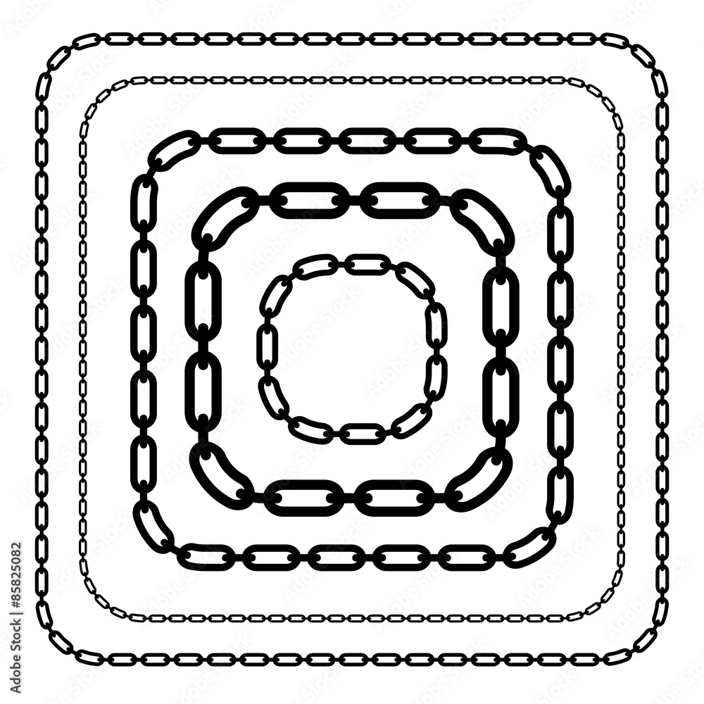 Poster chains, chain link shapes isolated. various versions. editable v