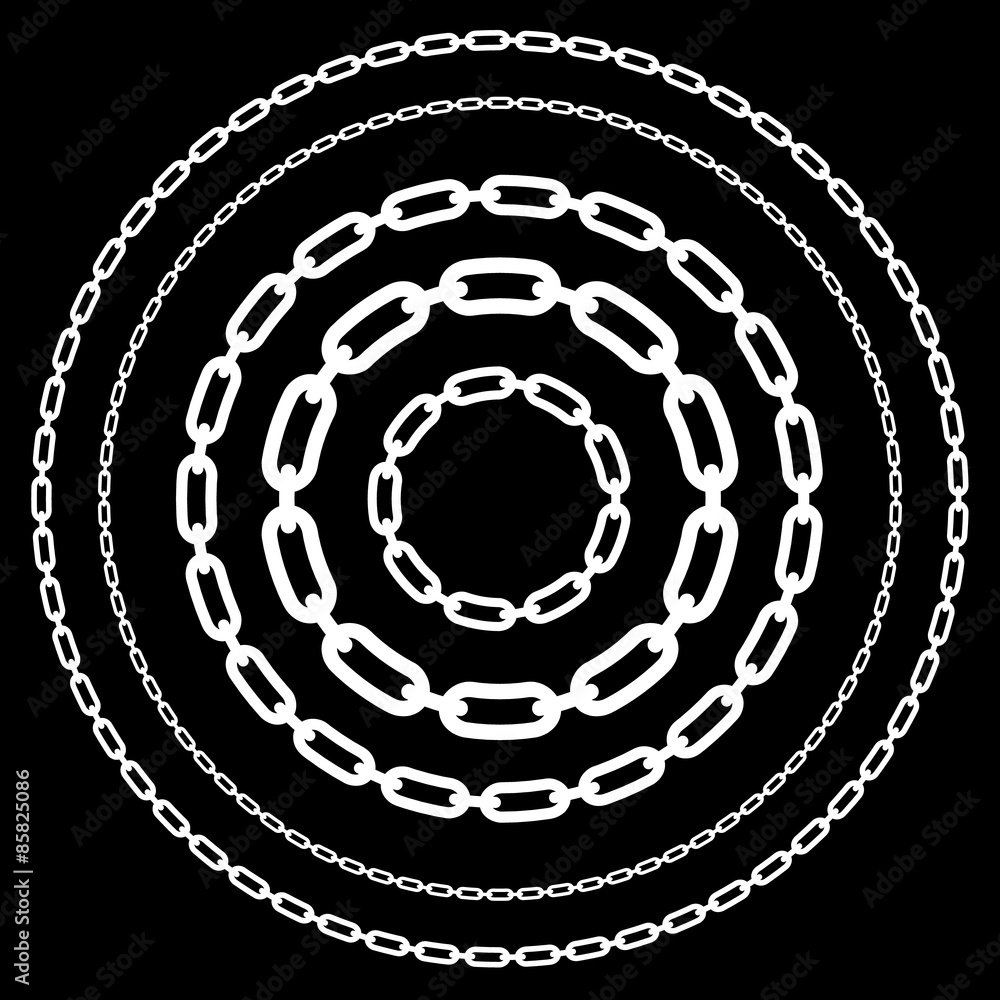 Poster chains, chain link shapes isolated. various versions. editable v