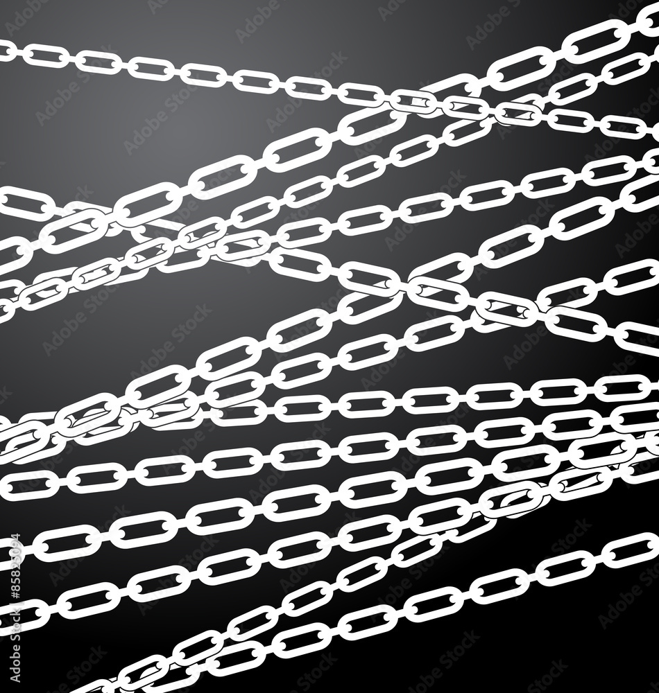 Poster texture / pattern with chains placed randomly. enclosure, restri