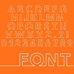 Vector illustration of a linear font