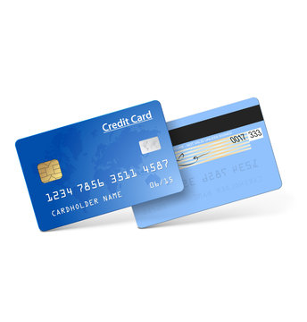 Credit card isolated on white background. Vector illustration