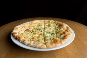 White Pizza , garlic and Mozzarella Cheese
