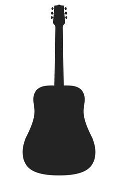 vector silhouette of acoustic guitar