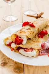 Pancakes with strawberries