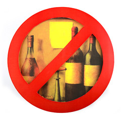 sign of no drink alcohol isolate a white background