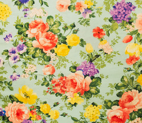 Obraz premium Retro Lace Floral Seamless Pattern Fabric Background Vintage Style