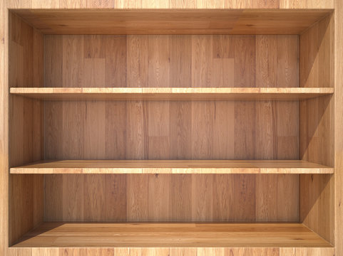 Empty wooden Shelf