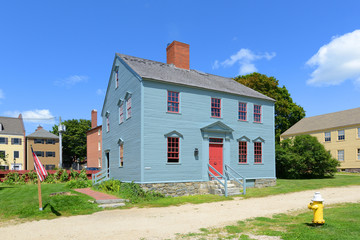 Wheelwright House was built in 1780 at Strawbery Banke Museum in Portsmouth, New Hampshire - obrazy, fototapety, plakaty