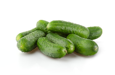 Fresh Cucumbers isolated on white background