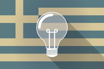 Greece  long shadow flag with a light bulb