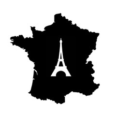 Tour Eiffel dans une carte de France	