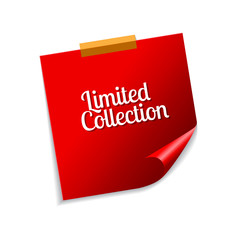 Limited Collection Red Sticky Notes Vector Icon Design