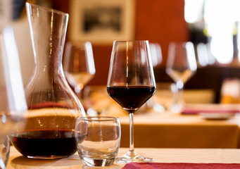 red wine tasting inside elegant restaurant interiors