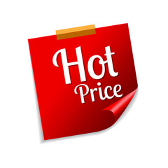 Hot Price Red Sticky Notes Vector Icon Design