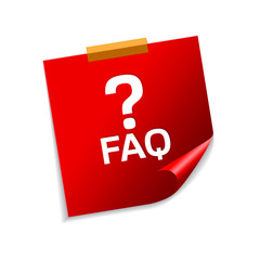 FAQ Red Sticky Notes Vector Icon Design