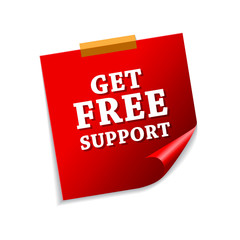 Get Free Support Red Sticky Notes Vector Icon Design