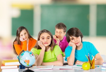 Fototapeta premium School, group, pile.