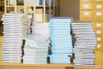 Books in a school library