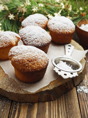 Cupcakes with powdered sugar