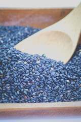 Black dry sesame seed , a common ingredient in cuisine