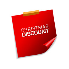 Christmas Discount Red Sticky Notes Vector Icon Design
