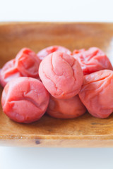 Umeboshi , Japanese traditonal food salt plums or pickled plums
