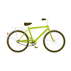 Green bicycle isolated on white
