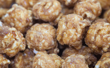 Close - up Almond and caramal popcorn