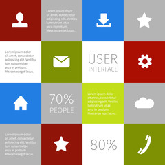 flat squared infographic design