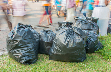 Garbage Bags on the sidewalk