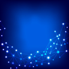 Abstract technology background line and glow dot element vector