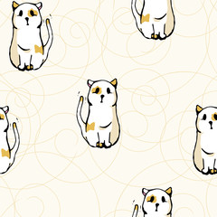 Seamless pattern with cats