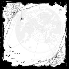 Fototapeta premium Halloween background with spiders and bats