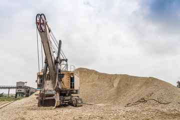 Limestony quarry industry, summer, Ukraine